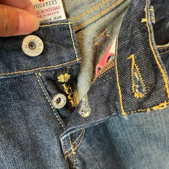 Lucky Brand Dungarees by Gene Montesano Women’s Size 0/25 Lil Maggie jeans short - Picture 4 of 10